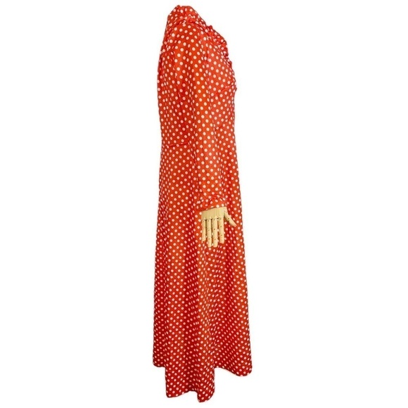Vintage Unbranded Handmade 1960s Polka Dot Maxi Dress Size Large - Picture 2 of 8